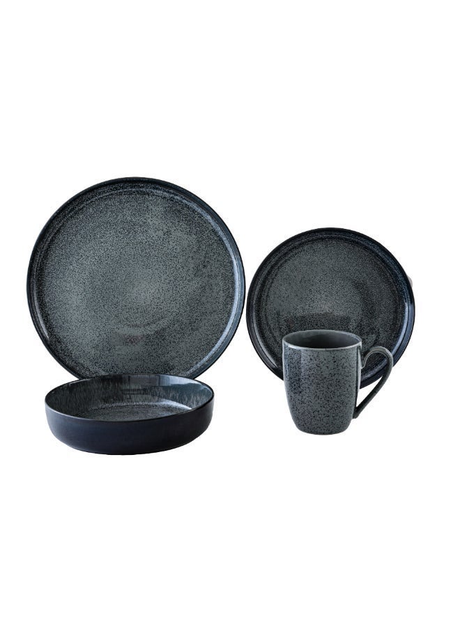 بين سيرفي طقم عشاء عالي الجودة 16 قطعة بتصميم أنيق أسود 31.5 x 22 x 31 سم - Image 1